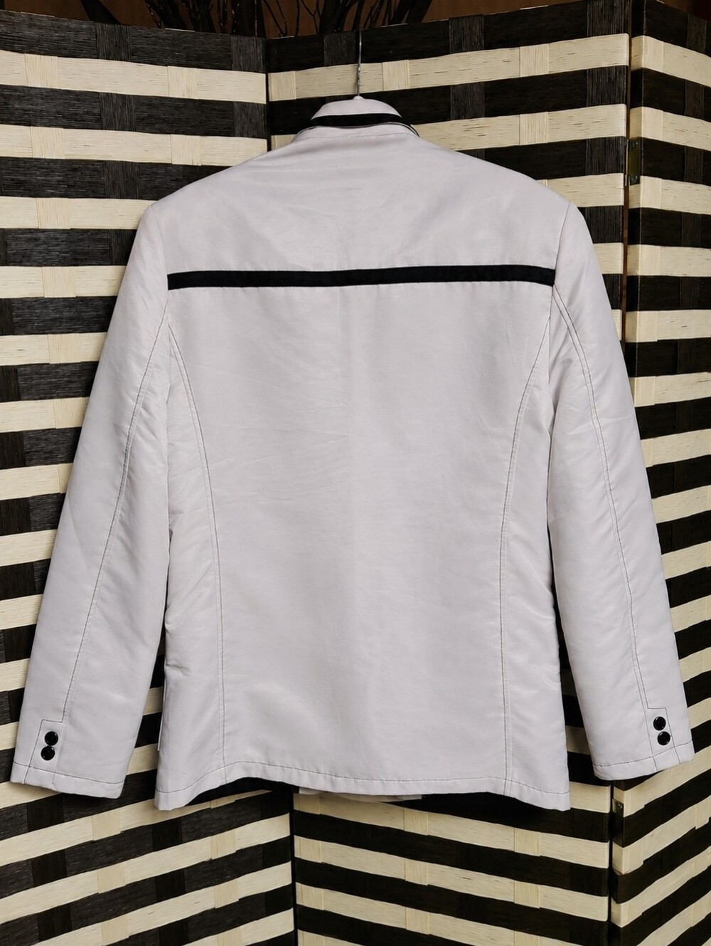 Moy Ferreti White & Black Military Nautical Contrast-Trim Blazer Men Size Large - Picture 3 of 16